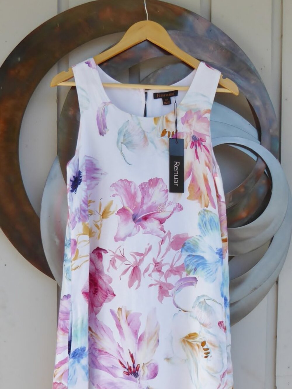 Summer Sleeveless A-line Linen Dress, fully lined.  Size S, New with Tags